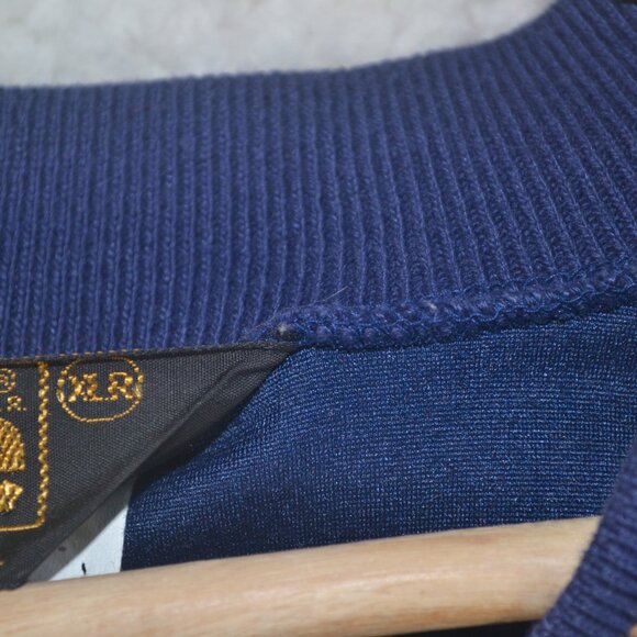 Vintage Lee Velour Long Sleeve Pullover V Neck Mens XL Soft Blue Sweatshirt - Picture 8 of 9